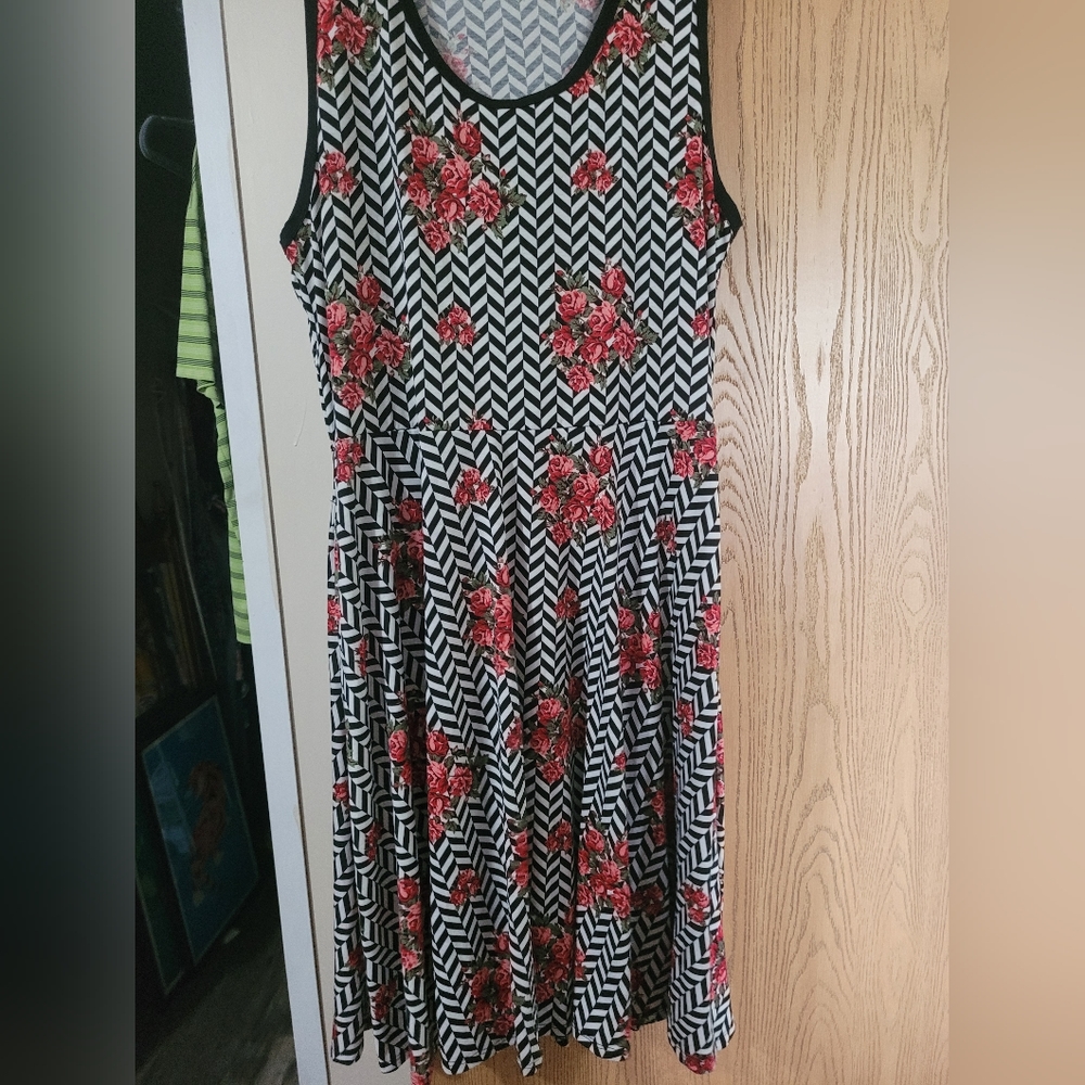 Chevron and roses Nicki Lularoe dress